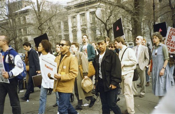 ACT UP protest at City Hall.  1989