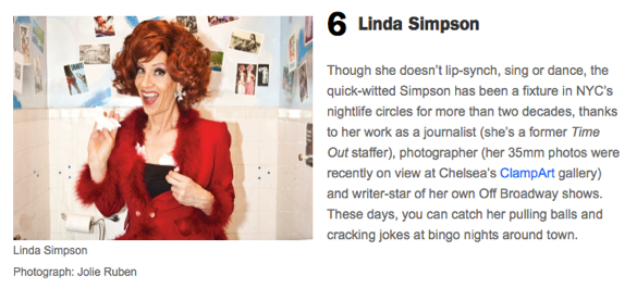 Linda Simpson drag queen New York top ten